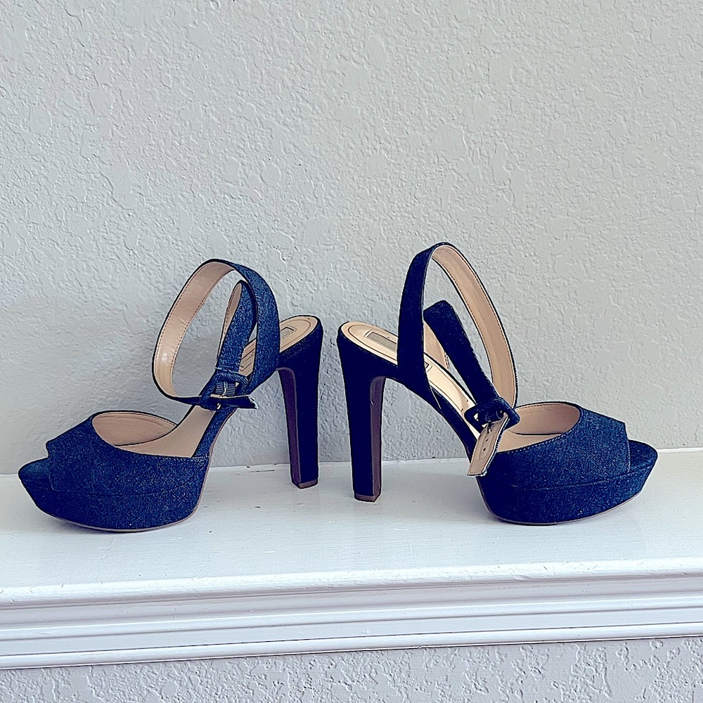 Denim heels